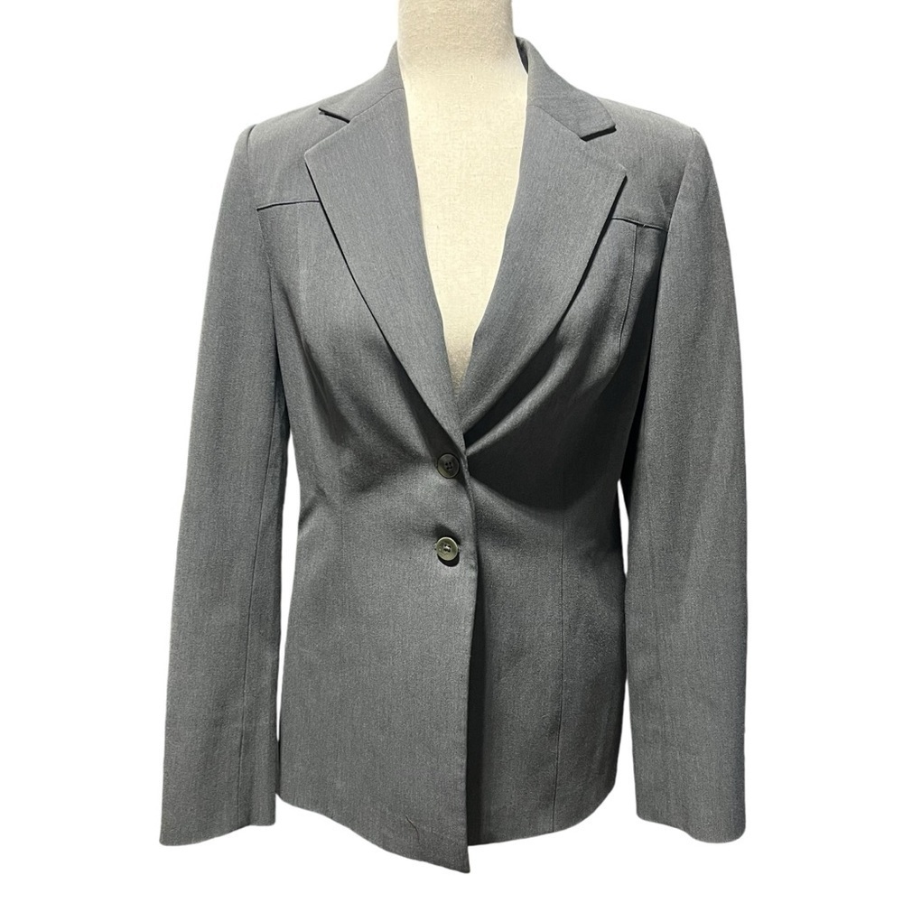Caslon Gray Blazer Notch‎ Collar Two Button Career Office Acadamia Size: 6